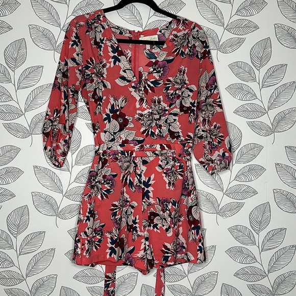 Yumi Kim Liz Romper Floral Print Pink Size Small - Picture 2 of 8
